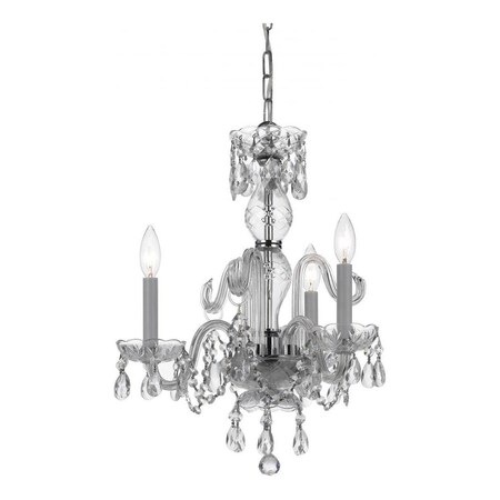 Crystorama Three Light Polished Chrome Up Mini Chandelier 5044-CH-CL-SAQ